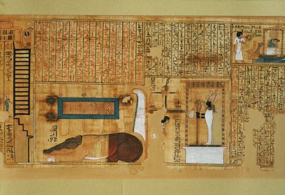 Den skriftlærde Nebqeds dødebog, under ... af Egyptian 18th Dynasty