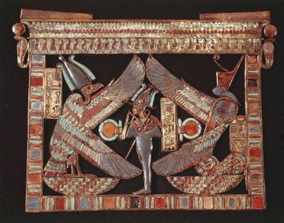 Brystplade forestillende Osiris på sort baggrund af Egyptian 18th Dynasty