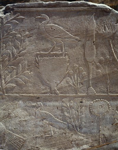Detalje fra scene til minde om ekspeditionen til landet Punt, Punt-kolonnade, dronning Hatshepsuts gravtempel, Deir el-Bahari, thebansk nekropolis (Unescos verdensarvsliste) af Egyptian 18th Dynasty