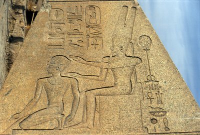 Detalje af den faldne obelisk af dronning Hatshepsut af Egyptian 18th Dynasty
