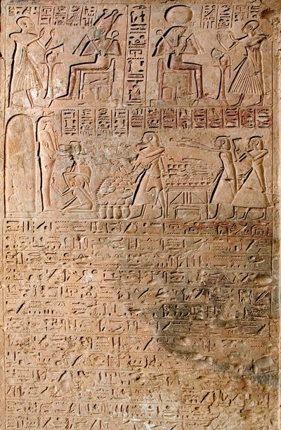 Egyptian antiquite: scenes of worship. Tomb of Kherouefdani af Egyptian 18th Dynasty