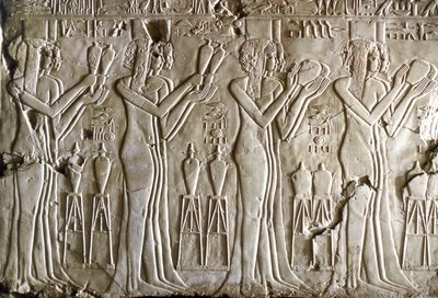 Egyptisk antikvitet: unge piger, der ofrer. Kheruefs grav (TT 192) (18. dynasti af Egyptian 18th Dynasty