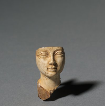 Ansigt fra en kosmetisk ske, 1391-1353 f.Kr af Egyptian 18th Dynasty