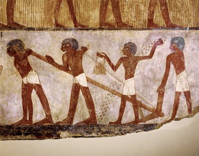 Markarbejdere pløjer med håndkraft (vægmaleri) af Egyptian 18th Dynasty