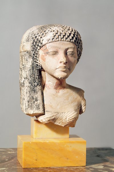 Leder af en prinsesse fra familien Akhenaten, New Kingdom (malet kalksten) (se også 107940, 116813, 370210) af Egyptian 18th Dynasty