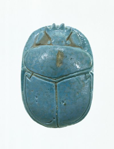 Ægteskabsskarabé af Amenhotep III og Dronning Tiye, New Kingdom (glaseret fajance) af Egyptian 18th Dynasty