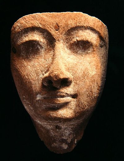 Maske, New Kingdom (træ) af Egyptian 18th Dynasty