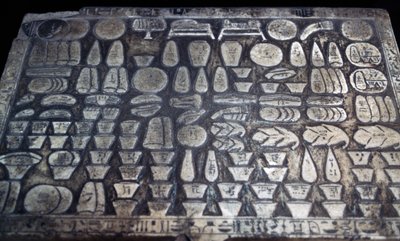 Offerbord, Egyptisk civilisation, Ny Rige, Dynasti XVIII, detalje af Egyptian 18th Dynasty