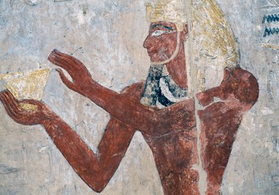 Bemalet relief, Hatshepsuts gravtempel, Deir el-Bahri, Luxor, Theben (Unescos verdensarvsliste) af Egyptian 18th Dynasty