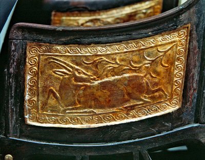 Panel fra en barnestol, fra Tutankhamons grav, New Kingdom af Egyptian 18th Dynasty