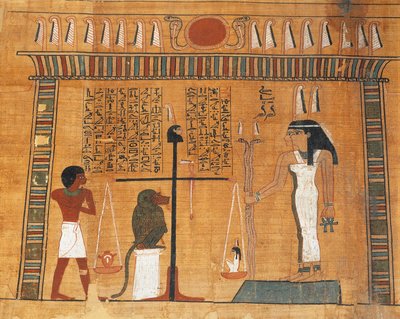 Papyrus fra Dødebogen: den afdøde for Osiris