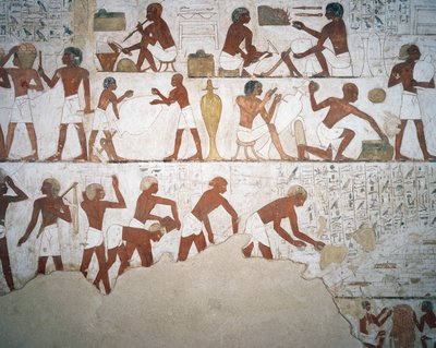 Pottemagere og arbejdere, fresco, kapel, Rekhmires grav (TT100), Sheikh Abd el-Qurna, Theben (Unescos verdensarvsliste af Egyptian 18th Dynasty