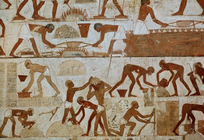 Rekhmere inspicerer teglværks- og smelteværksarbejdere af Egyptian 18th Dynasty