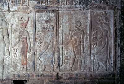 Relief med Neith, Opet, Hor Hijen og Hirent, Hatshepsuts begravelsestempel, Deir el-Bahari, Theban Necropolis (UNESCO