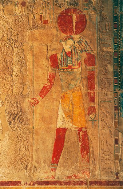 Relief med Ra Horakhty, Hatshepsuts gravtempel, Deir el-Bahari, den thebanske nekropolis (UNESCO
