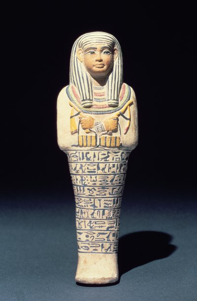 Shabti af Sati, muligvis fra Saqqara, New Kingdom) (polykrom fajance) af Egyptian 18th Dynasty