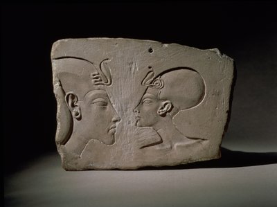Wilbour Plaque, fra moderne Amarna, New Kingdom (kalksten) af Egyptian 18th Dynasty