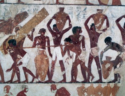 Transport af mad til Ammon-templets lagre, Rekhmires grav, også kendt som grav TT100, Sheikh Abd el-Qurna, Theban Necropolis (Unesco