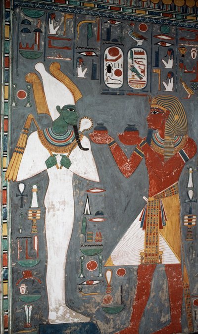 Vægmaleri, Sennedjems grav, Kongernes Dal, Luxor, Theben (UNESCOs verdensarvsliste) af Egyptian 18th Dynasty