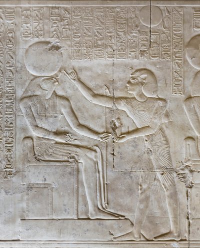 Basrelief, tempel for Seti I, Abydos, Egypten af Egyptian 19th Dynasty