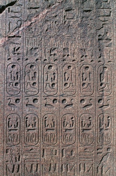 Blok med relieffer og inskriptioner, Amuns store tempel, Tanis, Egypten, Det Nye Rige, Dynasti XIX af Egyptian 19th Dynasty