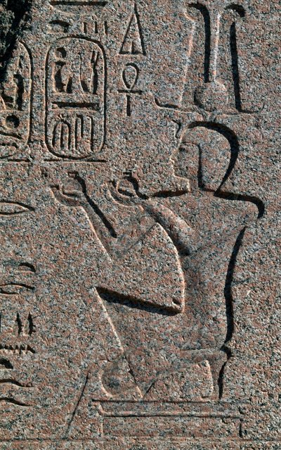 Blok med relieffer og inskriptioner af Ramses II, Det store Amon-tempel, Tanis, Egypten, Egyptisk civilisation, Det Nye Rige, XIX. dynasti af Egyptian 19th Dynasty