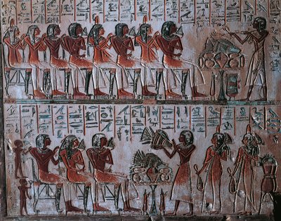 Detalje af Karas stele af Egyptian 19th Dynasty