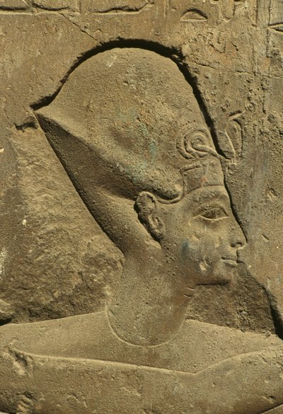 Detalje af et relief, der viser et hoved af en farao (sten) af Egyptian 19th Dynasty