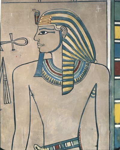 Egypti, Muinainen Thebes, Kuninkaiden laakso, faarao Amenhotep III:n seinämaalaus af Egyptian 19th Dynasty