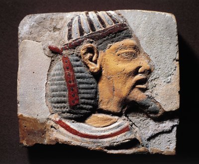 Fragment af dekoration, majolika med hoved af syrisk semitisk fange af Egyptian 19th Dynasty