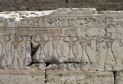 Relief, Ramses II-templet, Abydos, Egypten, Egyptisk civilisation, Det Nye Rige, XIX. dynasti (foto) af Egyptian 19th Dynasty