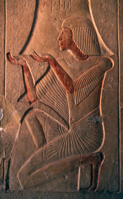 Relief med tilbedende figur, Leteyas grav, Saqqara, Egypten, Egyptisk civilisation, Det Nye Rige, XIX. dynasti af Egyptian 19th Dynasty