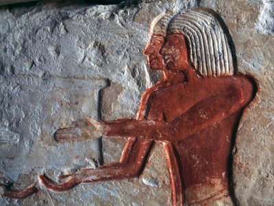 Relief forestillende bærere, Leteyas grav, Saqqara, Egypten, Egyptisk civilisation, Det Nye Rige, Dynasti XIX af Egyptian 19th Dynasty