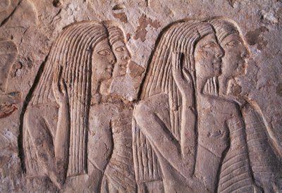 Relief forestillende en gruppe kvinder, Leteyas grav, Saqqara, Egypten, Egyptisk civilisation, Det Nye Rige, XIX. dynasti af Egyptian 19th Dynasty