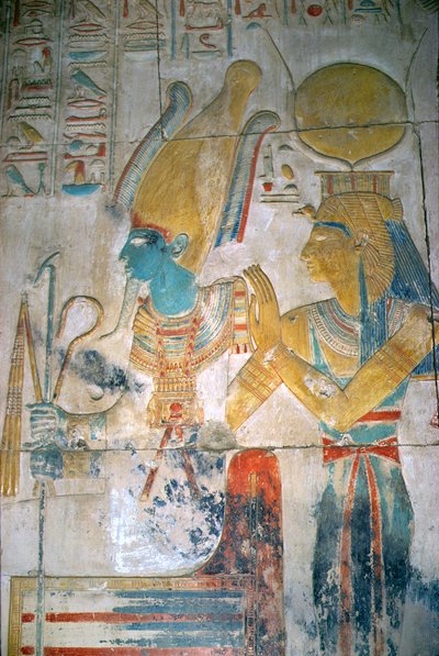 Relief af Osiris og Isis, New Kingdom (vægmaleri) af Egyptian 19th Dynasty