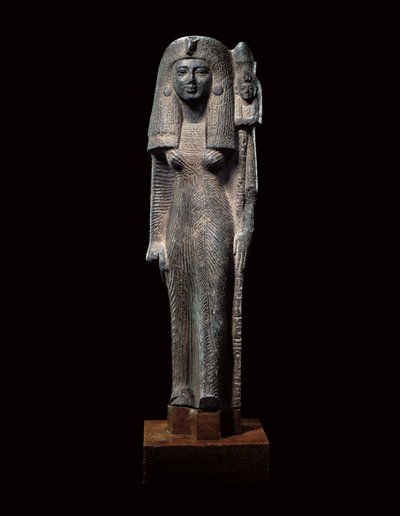 Standard bærende statue af dronning Nefertari, New Kingdom, ca. 1290-1224 f.Kr. af Egyptian 19th Dynasty