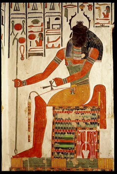 Guden, Khepri, fra Nefertaris grav, New Kingdom (vægmaleri) af Egyptian 19th Dynasty