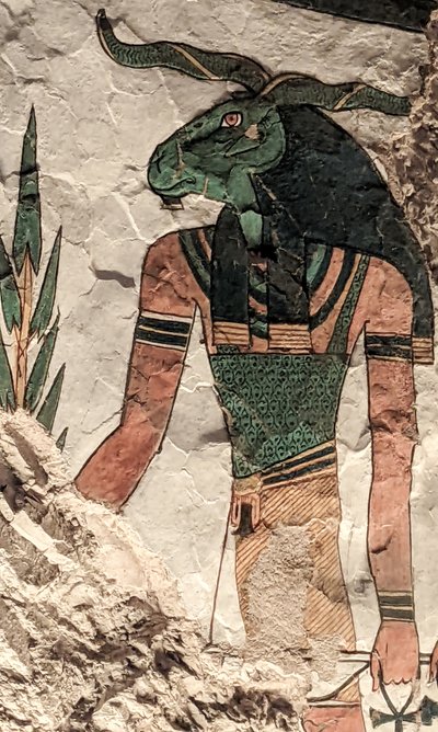 Budbringeren med et vædderhoved (vægmaleri) af Egyptian 19th Dynasty