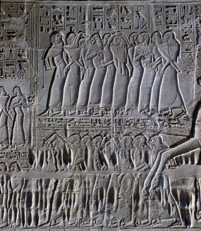 Fangerne, detalje fra scene, der skildrer Seti I
