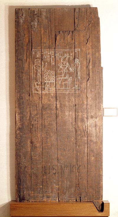 Trædør fra Khonsuhotep New Kingdoms grav, ca. 1285 f.Kr. (træ) af Egyptian 19th Dynasty