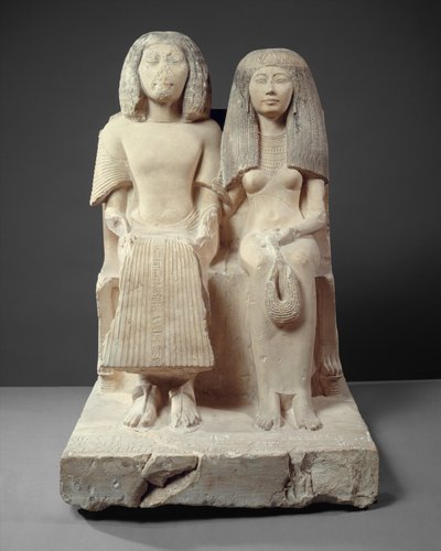 Yuny and His Wife Renenutet, ca. 1280 f.Kr. (malet kalksten) af Egyptian 19th Dynasty