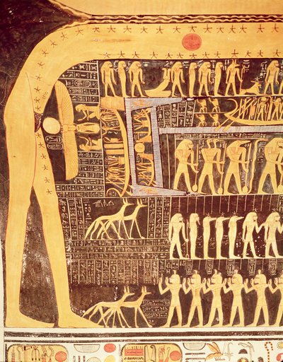 Detalje fra Dagens Bog fra loftet i gravkammeret i Ramses VI