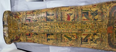 Detalje af omslaget til mumien af Nesyamun, muligvis fundet i Deir El-Bahri, New Kingdom, ca. 1100 f.Kr. (malet træ) af Egyptian 20th Dynasty