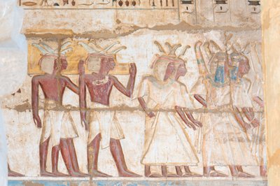 Malet reliefbillede på hvælvingen af Egyptian 20th Dynasty