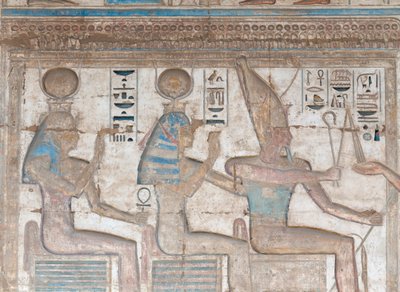 Malet reliefbillede på væggen af Egyptian 20th Dynasty