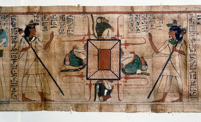 Egyptisk antikvitet: Lake of Fire til Helvede. Papyrus fra en Dødebog. Papyrus fra det 21. dynasti af Egyptian 21st Dynasty
