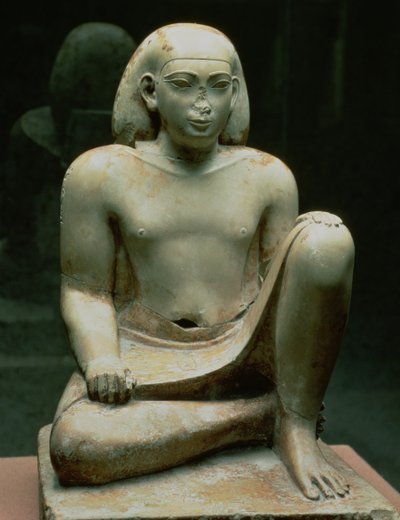 Krøjende figur af Bes (kalksten) af Egyptian 26th Dynasty