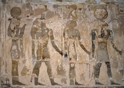 Vægmalerier, Temple of Ain El Meftla, Bahariya Oasis, Giza, Egypten, 26. dynasti (663-525 f.Kr.) af Egyptian 26th Dynasty