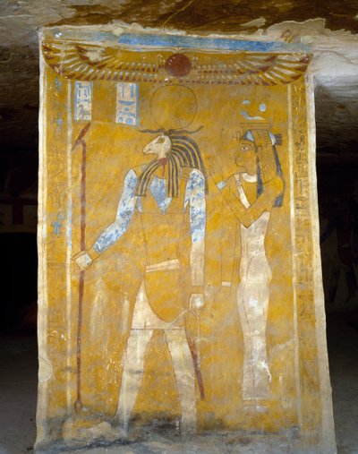 Vægmalerier fra Tomb of Pa Nentwy, Bahariya Oasis, Giza, Egypten. Egyptisk civilisation, 26. dynasti, 663-525 f.Kr. af Egyptian 26th Dynasty