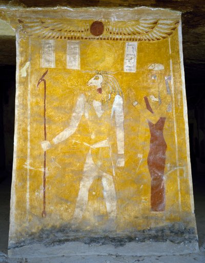 Vægmalerier fra Tomb of Pa Nentwy, Bahariya Oasis, Giza, Egypten. Egyptisk civilisation, 26. dynasti, 663-525 f.Kr. af Egyptian 26th Dynasty